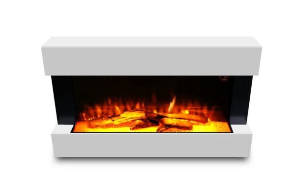 Semineu Electric Luxe Fire Noble 3D, Studio Sound, Smart WIFI, 7 teme de culoare, Functie incalzire, Telecomanda, Timer, 1000W/ 2000W, alb - imagine 5