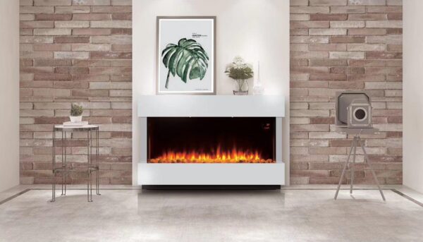 Semineu Electric Luxe Fire Noble 3D, Studio Sound, Smart WIFI, 7 teme de culoare, Functie incalzire, Telecomanda, Timer, 1000W/ 2000W, alb - imagine 6