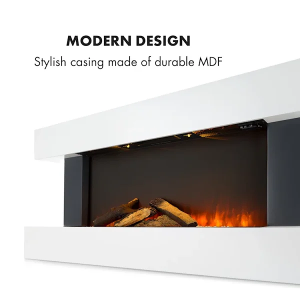 Semineu Electric Luxe Fire 3D cu Sunet busteni, Smart WIFI, 132 cm, 7 teme de culoare, Functie incalzire, Telecomanda, Timer, 1000W/ 2000W - imagine 14