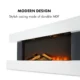 Semineu Electric Luxe Fire 3D cu Sunet busteni, Smart WIFI, 132 cm, 7 teme de culoare, Functie incalzire, Telecomanda, Timer, 1000W/ 2000W - imagine 14
