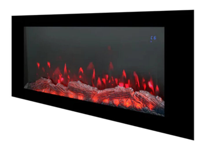 Semineu Electric de Perete 3D cu Sunet busteni Smart WI FI 7 culori si 5 nivele de intensitate a flacarilor Telecomanda 1 e1658654106320