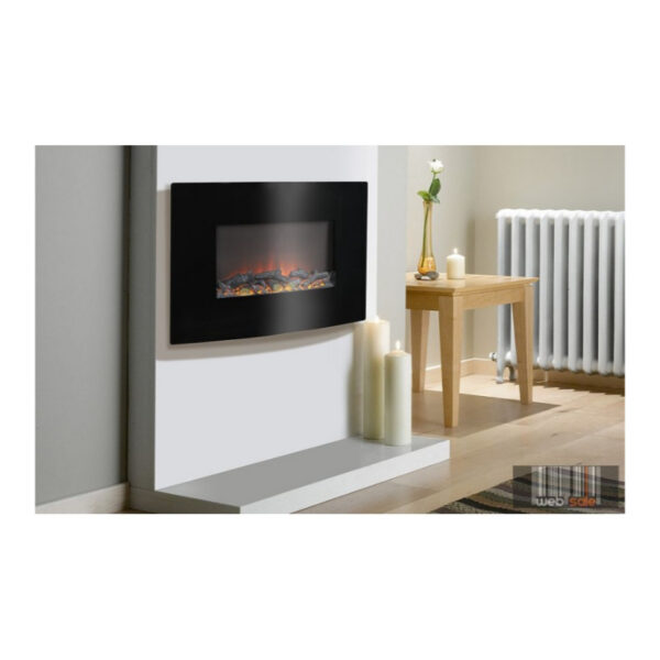 Semineu Electric de perete Home 3D, intensitate flacara reglabila, telecomanda, termostat, 2 trepte incalzire, 1000 - 2000W - imagine 4