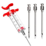 Seringa pentru injectat carnea cu marinada, 3 ace, 50 ml, rosie