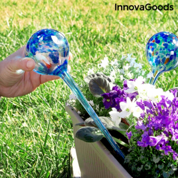 Set 2 buc Irigator automat ceramic glob de sticla pentru ghivece cu flori Aqua·loon Innovagoods - imagine 3