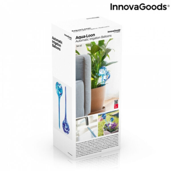Set 2 buc Irigator automat ceramic glob de sticla pentru ghivece cu flori Aqua·loon Innovagoods - imagine 7