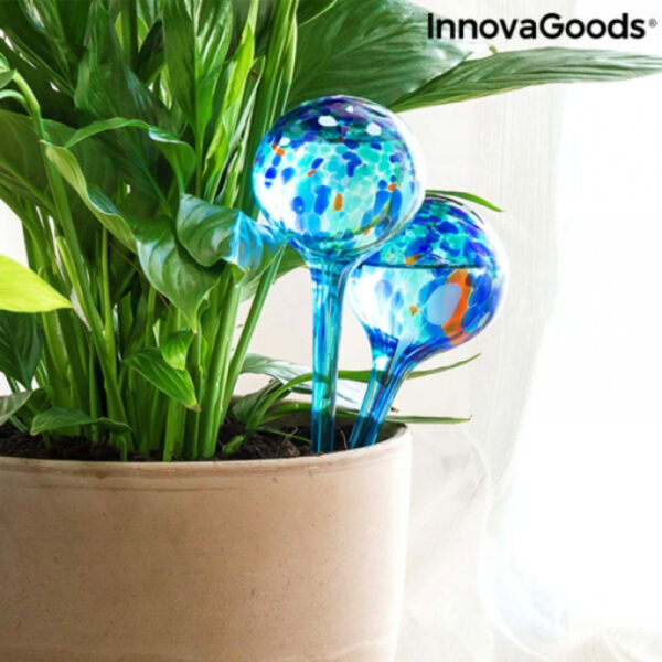 Set 2 buc Irigator automat ceramic glob de sticla pentru ghivece cu flori Aqua·loon Innovagoods - imagine 2