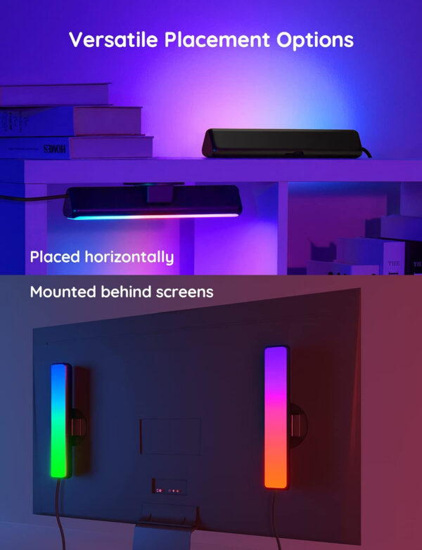 Set 2 buc lampa LED Govee Flow Plus Light Bars, WiFi si Bluetooth, TV Ambient, Alexa si Google Assistant - imagine 3