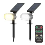 Set 2 lampi solare Novostella Inteligente, Lumina rece si calda, Telecomanda, Senzor amurg, Panou reglabil, 105 lm