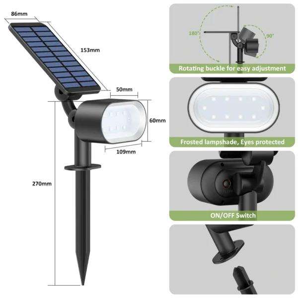 Set 2 lampi solare Novostella RGB Inteligente, Bluetooth, Control Aplicatie, sincronizare muzica, Senzor amurg, Panou reglabil - imagine 3