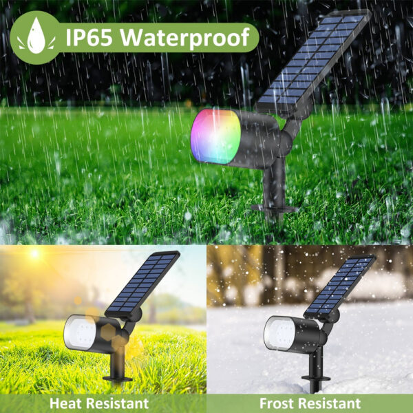 Set 2 lampi solare Novostella RGB Inteligente, Bluetooth, Control Aplicatie, sincronizare muzica, Senzor amurg, Panou reglabil - imagine 6