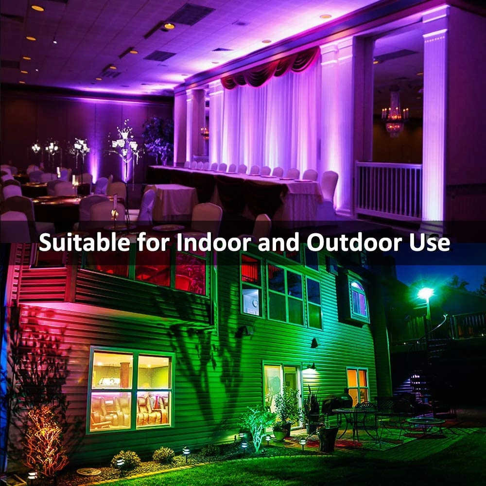 Set 2 proiectoare de podea LED RGB MustWin Telecomanda 50W IP66 Wwaterproof 8