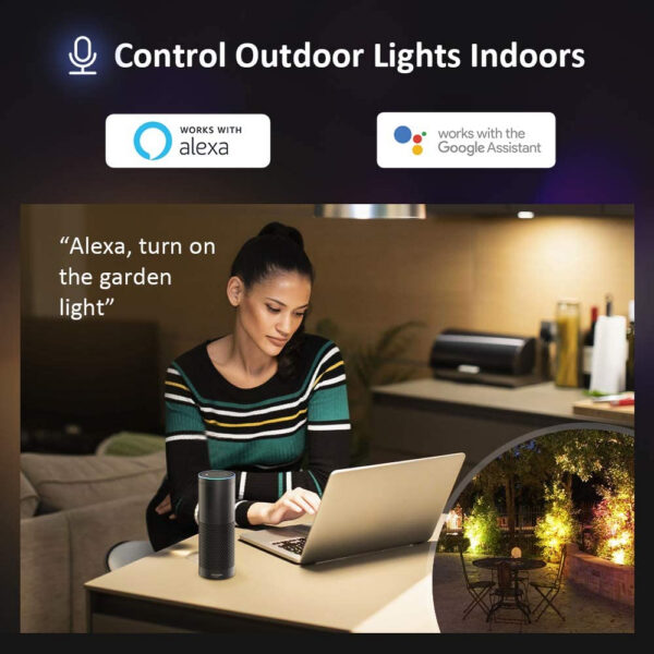 Set 2 proiectoare de podea LED RGB Novostella, Smart, Wifi, Alexa,Google, 20W, Exterior IP66 waterproof - imagine 4