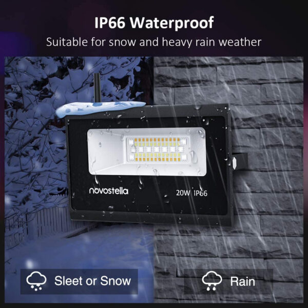 Set 2 proiectoare de podea LED RGB Novostella, Smart, Wifi, Alexa,Google, 20W, Exterior IP66 waterproof - imagine 5