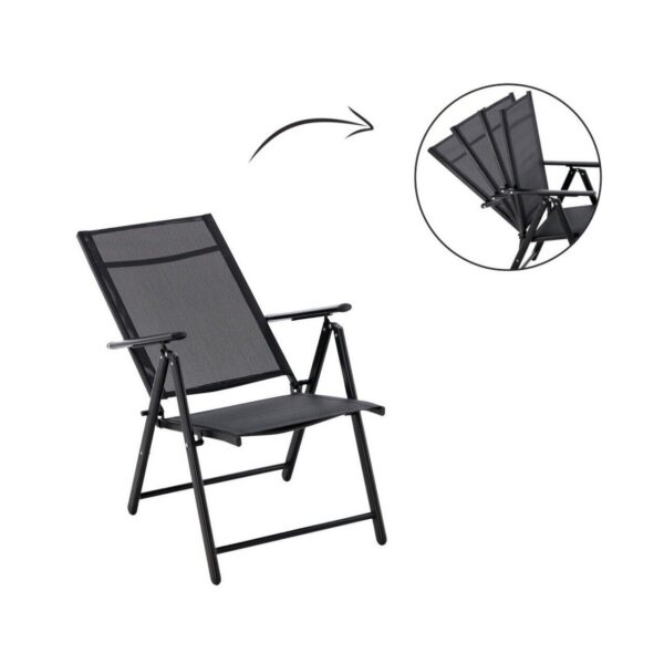 Scaun gradina/terasa, pliabil, otel, negru, 60x58x100 cm, Chomik - imagine 2