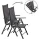 Scaun pentru gradina, pliabil, aluminiu, gri, 65x55x104, Chomik - imagine 3