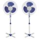 Set 2 ventilatoare cu stativ, 45W, 3 trepte viteza, miscare oscilatorie, silentios, diametru elice 40 cm, Alb-Albastru