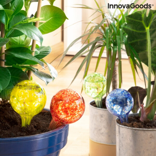 Set 4 buc Irigator automat ceramic glob de sticla pentru ghivece cu flori Ballwooters Innovagoods - imagine 3