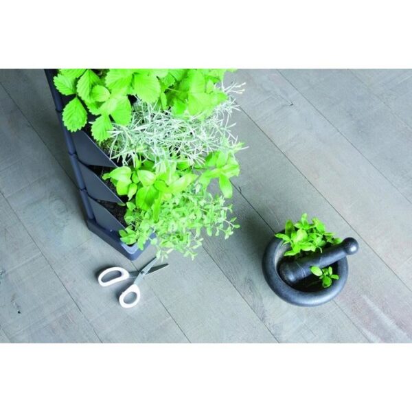 Ghivece decorative de flori, modular, antracit, 4x1 L, set 4 buc, 19.5x11.4x47.5 cm, Mini Cascade - imagine 3