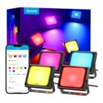 Set 4 proiectoare Govee H7060 RGBICWW LED, Alexa, Google, 24W, Sincronizare muzica, Exterior IP65 waterproof