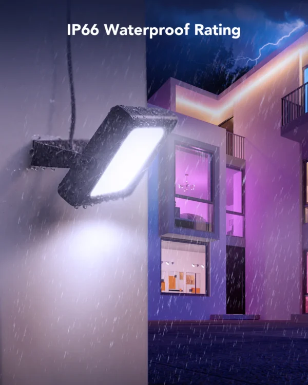 Set 4 proiectoare Govee H7060 RGBICWW LED, Alexa, Google, 24W, Sincronizare muzica, Exterior IP65 waterproof - imagine 10