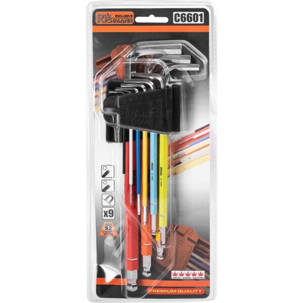 Set 9 chei hexagonale imbus extra-long magnetica Richmann - imagine 3