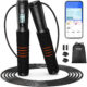 Set coarda pentru sarit Smart Renpho Q001, 4 moduri, Bluetooth, analiza datelor in aplicatie, Adulti, Copii