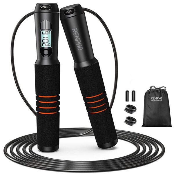 Set coarda pentru sarit Smart Renpho Q001, 4 moduri, Bluetooth, analiza datelor in aplicatie, Adulti, Copii - imagine 10