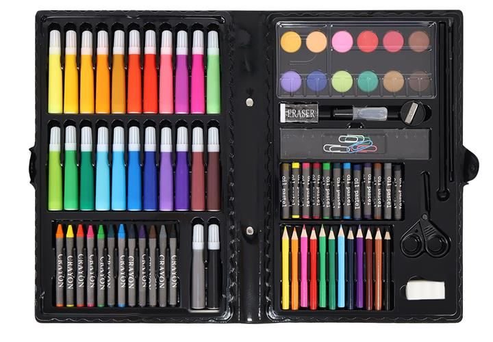 Set complet de Pictura si Desen KIDS PAINTING roz 86 de Piese compartimentate in valiza 1