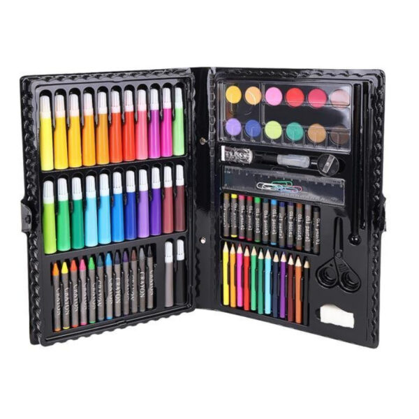 Set complet de Pictura si Desen KIDS PAINTING, roz, 86 de Piese compartimentate in valiza - imagine 11