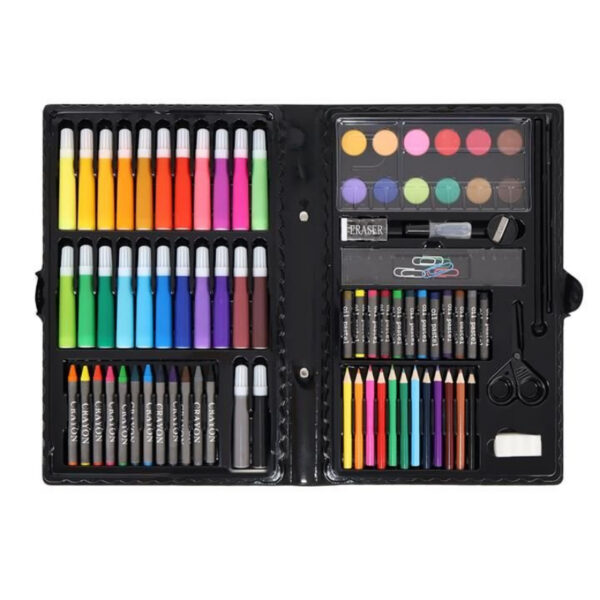 Set complet de Pictura si Desen KIDS PAINTING, roz, 86 de Piese compartimentate in valiza - imagine 14