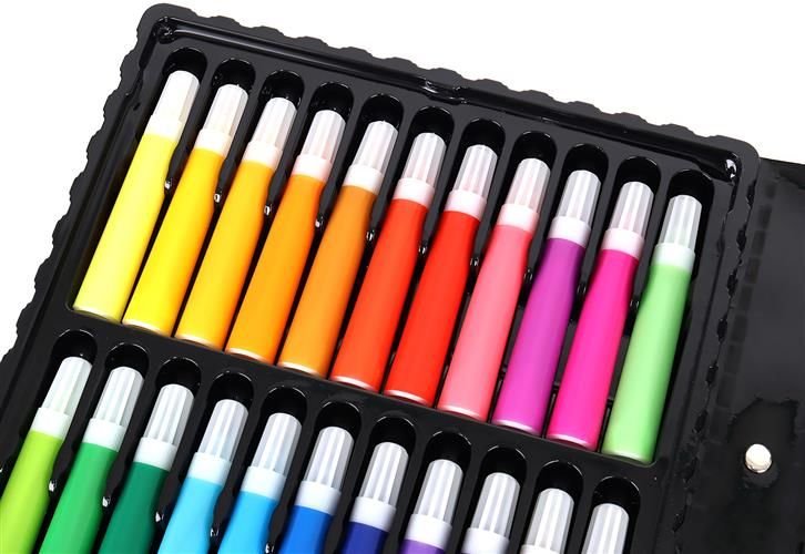 Set complet de Pictura si Desen KIDS PAINTING roz 86 de Piese compartimentate in valiza 3