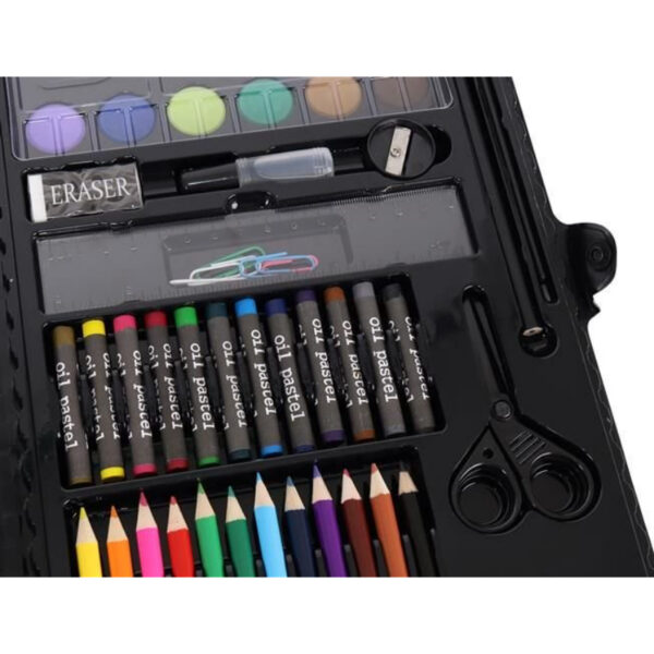 Set complet de Pictura si Desen KIDS PAINTING, roz, 86 de Piese compartimentate in valiza - imagine 6