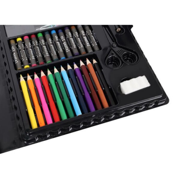 Set complet de Pictura si Desen KIDS PAINTING, roz, 86 de Piese compartimentate in valiza - imagine 8