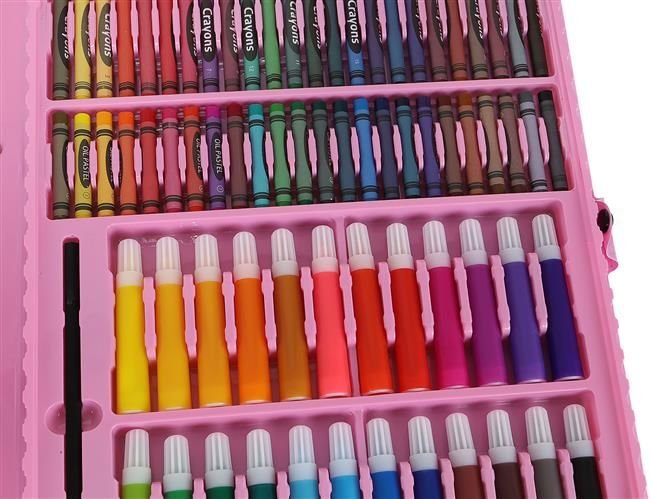 Set creativ pentru desen si pictura 168 piese RozMulticolor 11