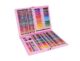 Set creativ pentru desen si pictura, 168 piese, Roz/Multicolor - imagine 14
