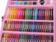 Set creativ pentru desen si pictura, 168 piese, Roz/Multicolor - imagine 9