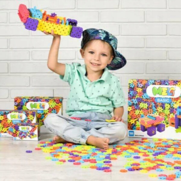Set de constructie Meli Basic, 600 piese colorate - imagine 4