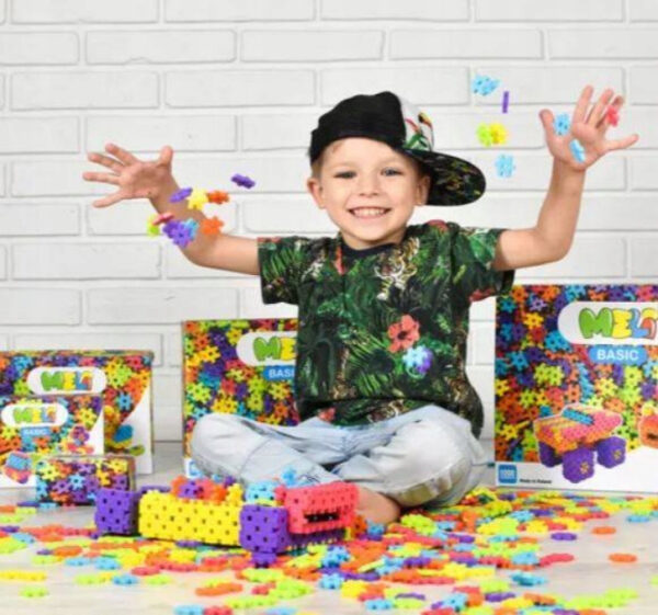 Set de constructie Meli Basic, 600 piese colorate - imagine 5