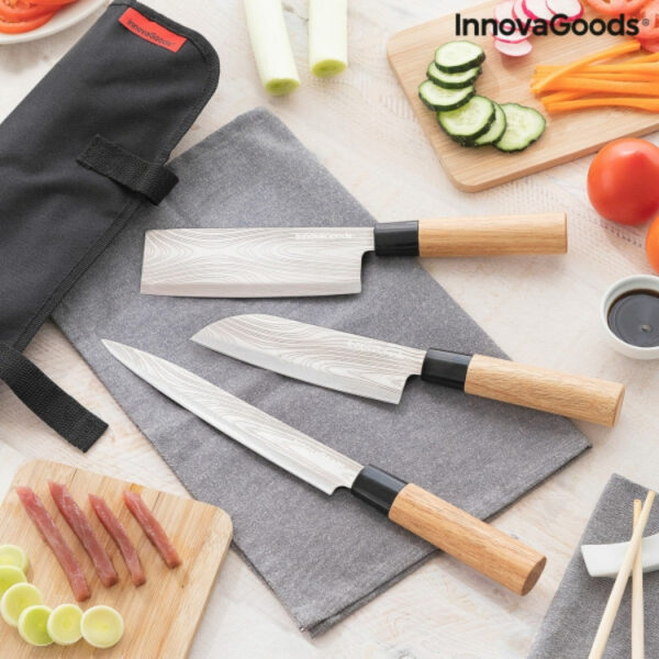 Set de cutite profesionale cu husa de transport Damas·Q Innovagoods - imagine 2