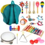 Set jucarii muzicale lemn, 24 piese Kruzzel, rucsac inclus