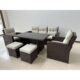 Set mobilier gradina/terasa, maro si bej, 1 masa, 2 scaune, 2 tabureti, 1 canapea, Dolores - imagine 5