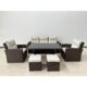 Set mobilier gradina/terasa, maro si bej, 1 masa, 2 scaune, 2 tabureti, 1 canapea, Dolores - imagine 4
