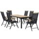 Set mobilier gradina/terasa, negru si stejar, 1 masa, 6 scaune, Abigail - imagine 2