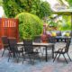 Set mobilier gradina/terasa, negru si stejar, 1 masa, 6 scaune, Abigail - imagine 11
