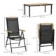 Set mobilier gradina/terasa, negru si stejar, 1 masa, 6 scaune, Abigail - imagine 10