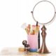 Set pensule profesionale de machiaj 12 buc, etui roz - imagine 8