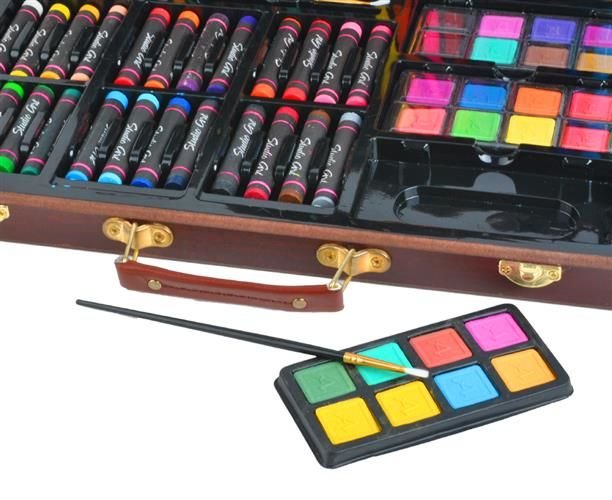 Set pentru Pictura si Desen cu 81 Piese si Trusa Organizare din Lemn Malatec 5