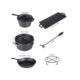 Set pentru gatit cu ceaun, gratar, tigaie, oala, fonta, 6 piese, Perfect Home - imagine 3