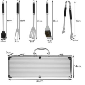 Set ustensile gratar 5 accesorii otel inoxidabil carcasa aluminiu 4 300x300 1