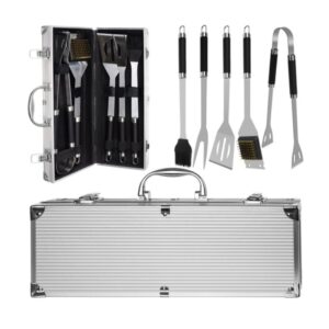 Set ustensile gratar 5 accesorii otel inoxidabil carcasa aluminiu 5 300x300 1